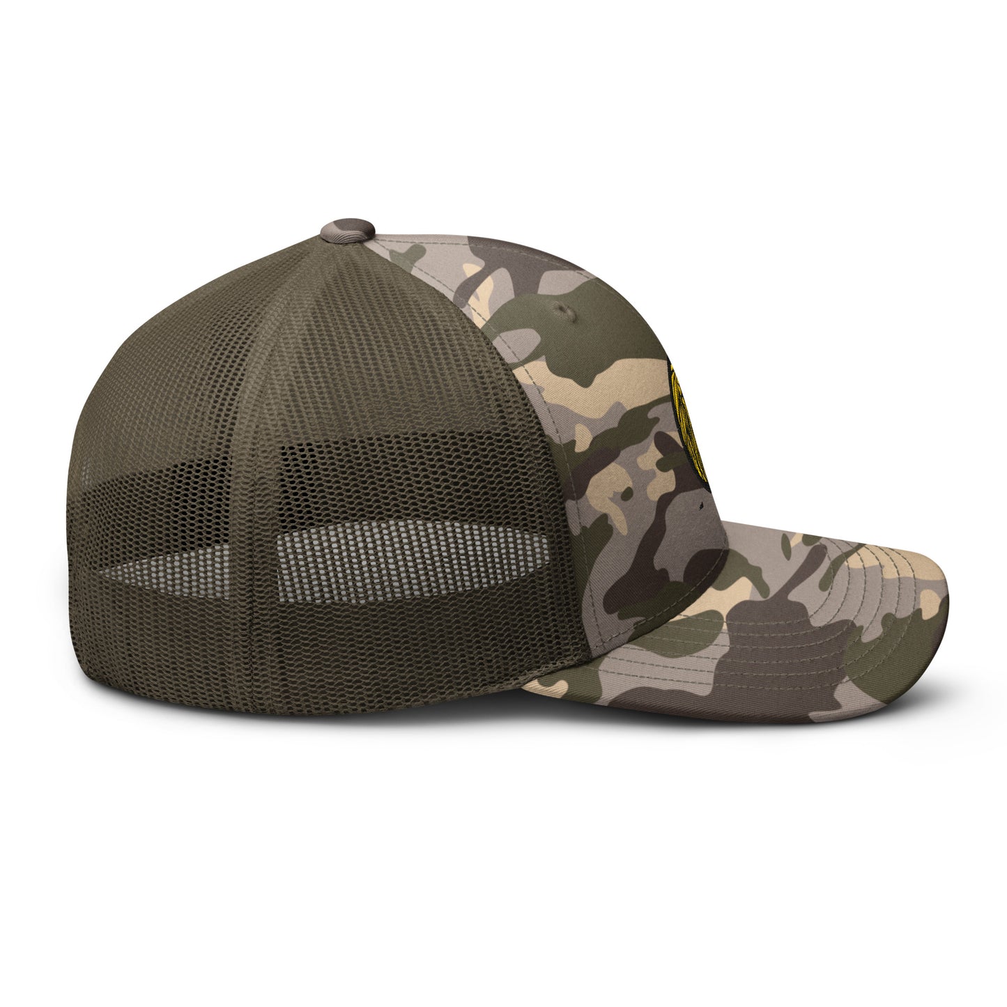 LionHead Apparel Crest Logo Camouflage trucker hat