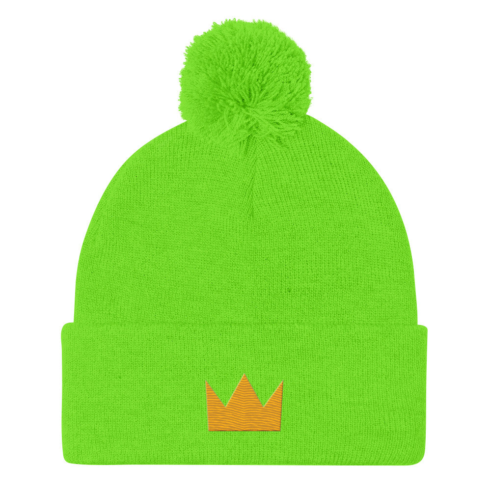 LionHead Apparel Crown Logo Pom-Pom Beanie