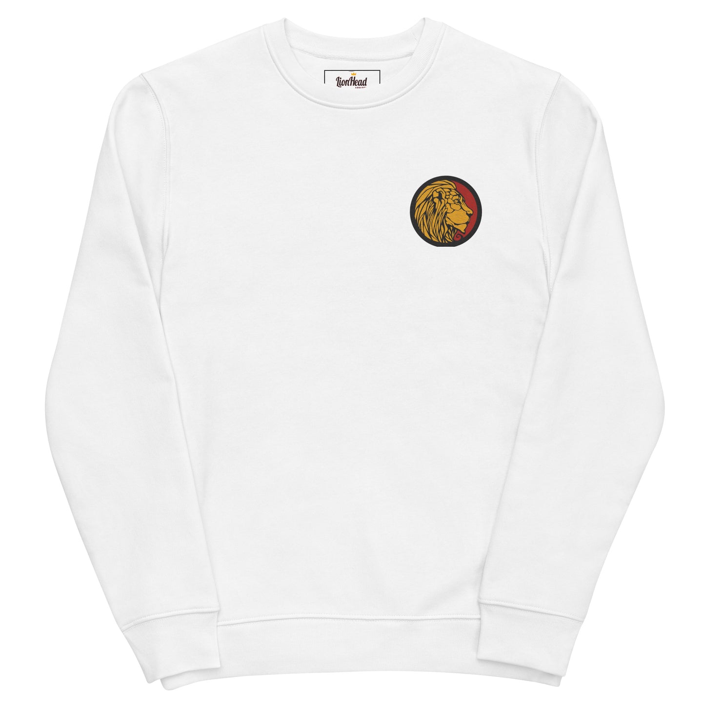 LionHead Apparel Embroidered Crest Logo Unisex eco sweatshirt.