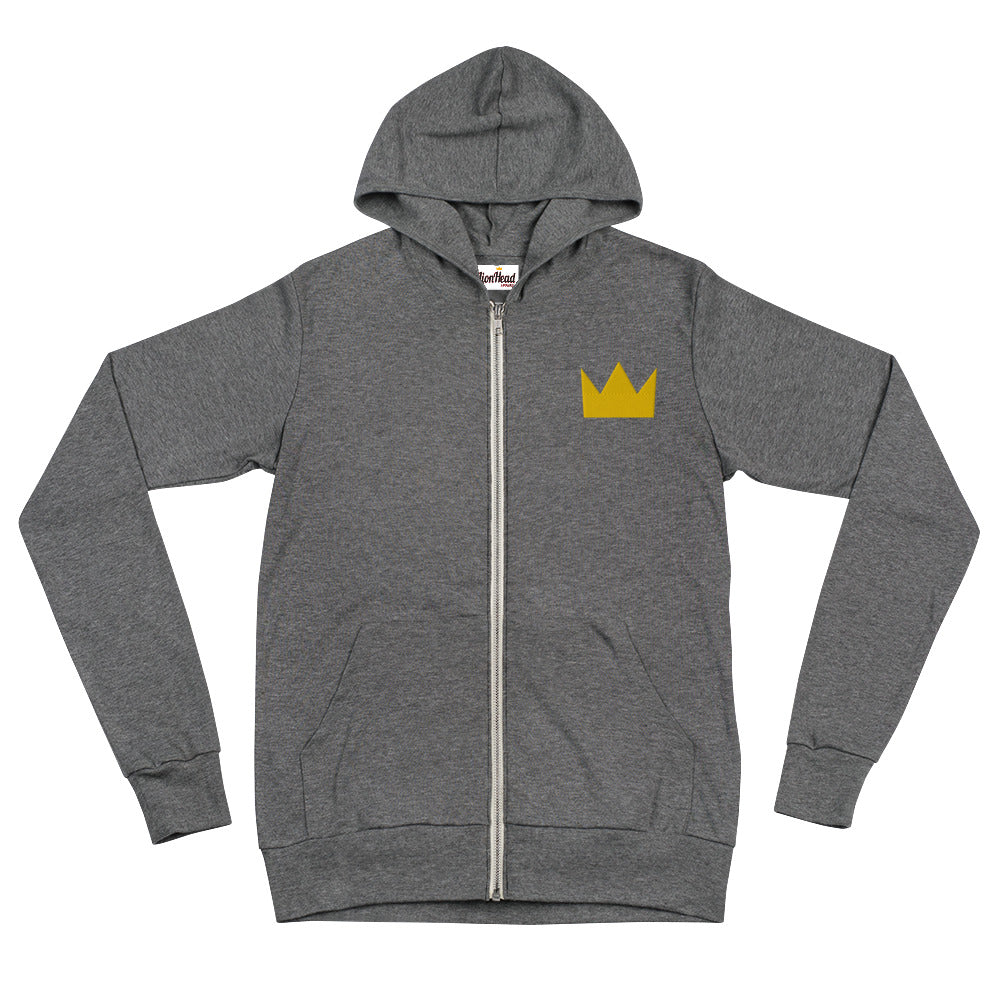 LionHead Apparel Embroidered Crown Logo Unisex zip hoodie
