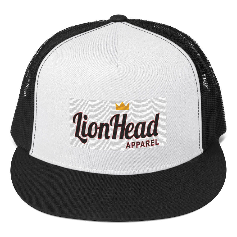 LionHead Apparel Elevated Crown Logo Trucker Cap