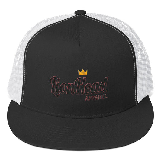 LionHead Apparel Elevated Crown Logo Trucker Cap