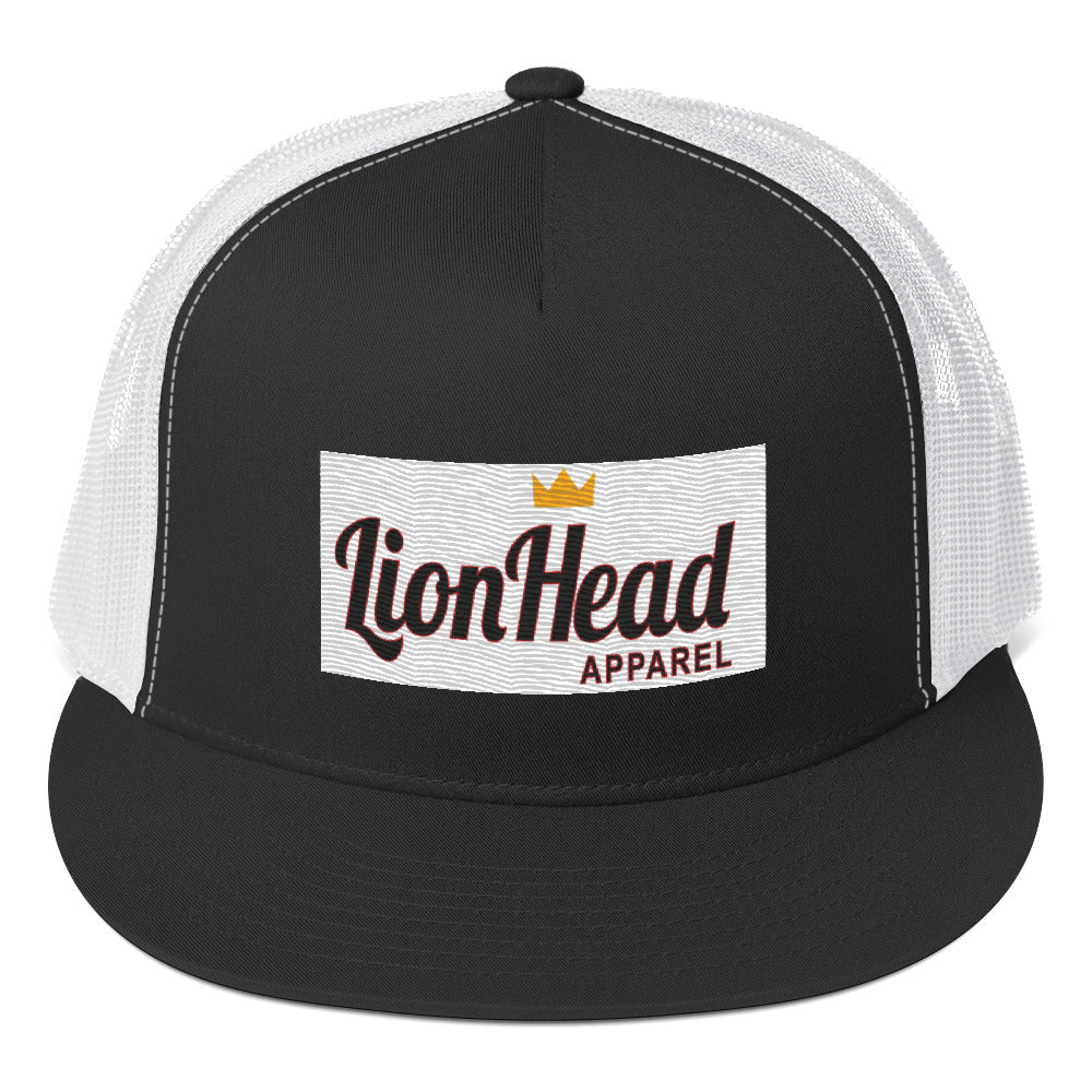 LionHead Apparel Elevated Crown Logo Trucker Cap