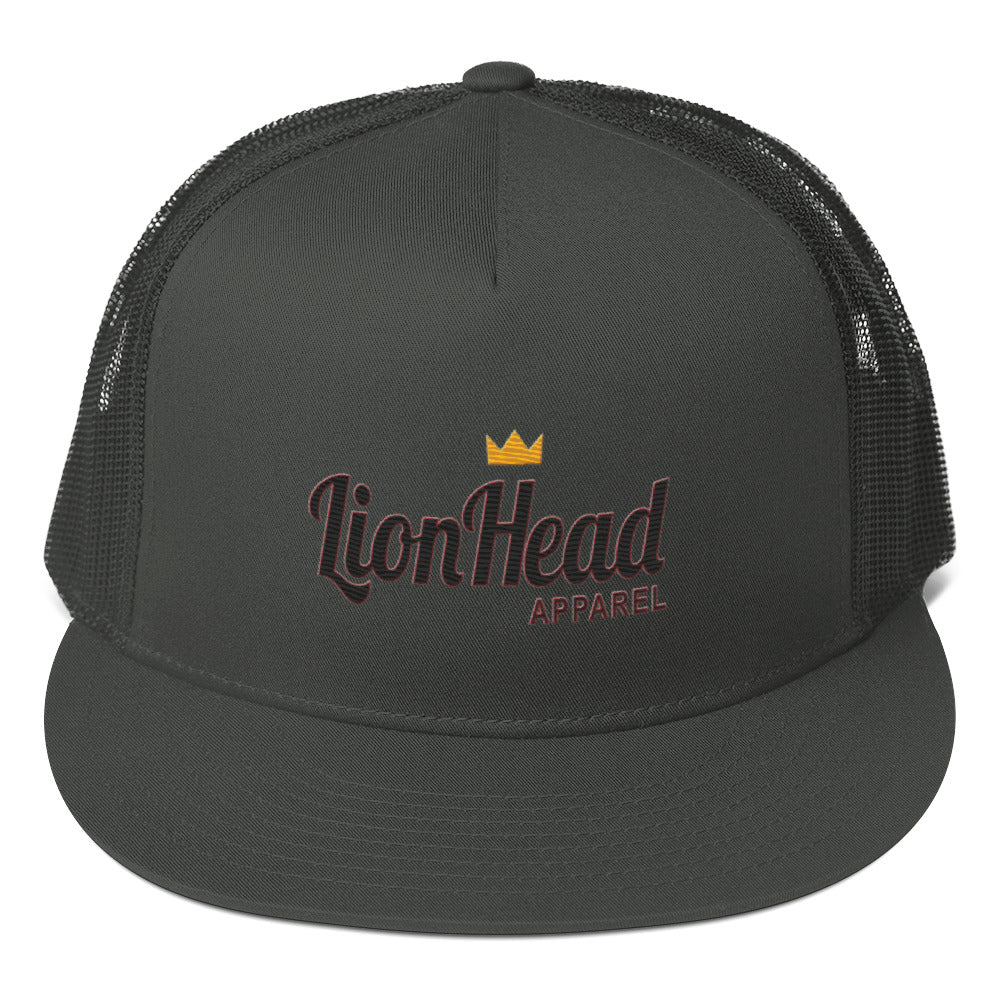 LionHead Apparel Elevated Crown Logo Trucker Cap