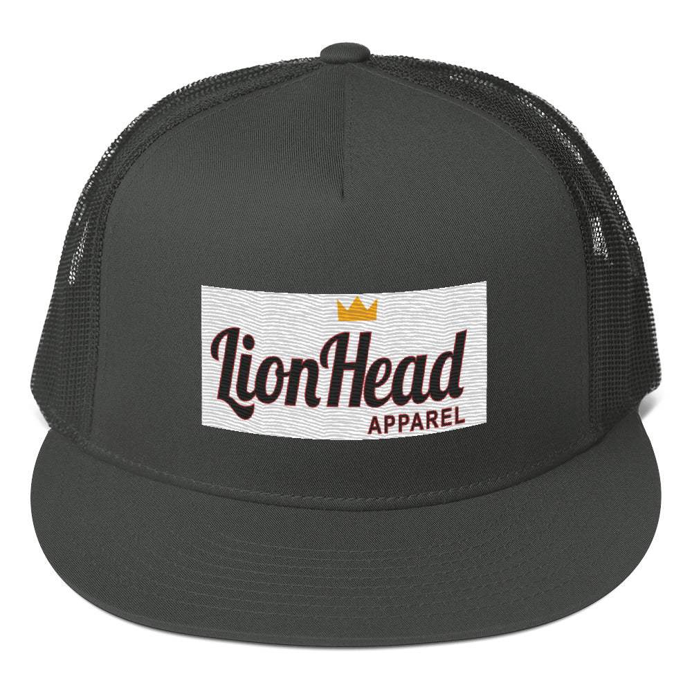 LionHead Apparel Elevated Crown Logo Trucker Cap