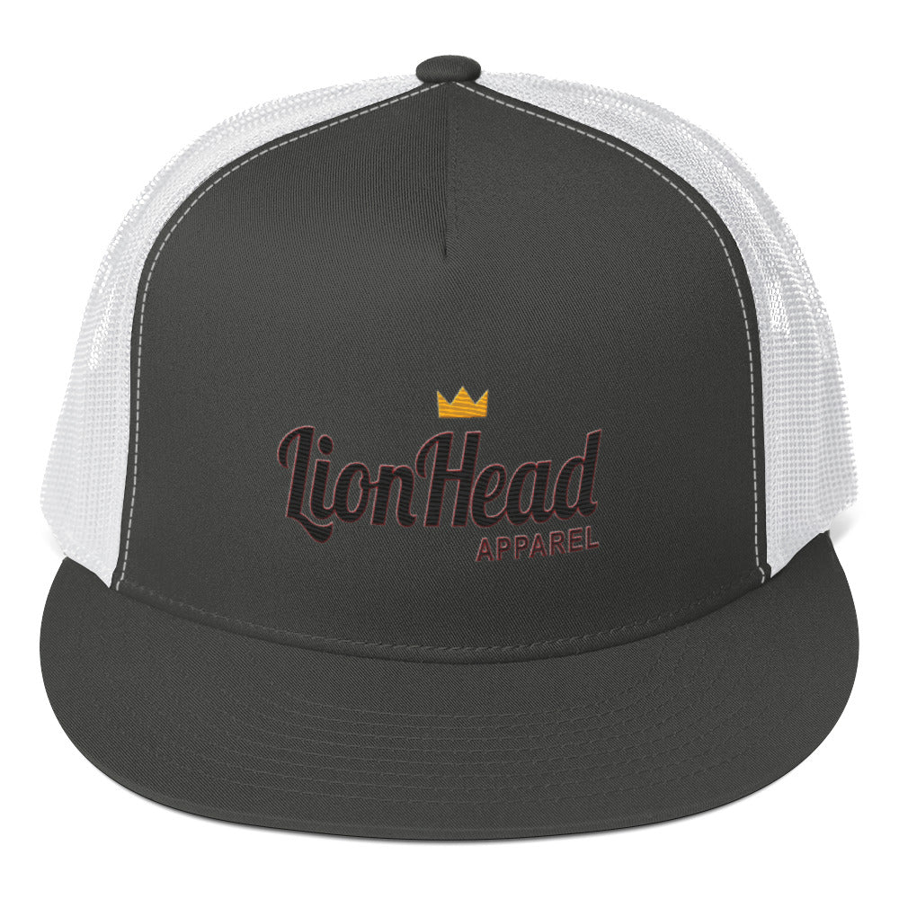 LionHead Apparel Elevated Crown Logo Trucker Cap