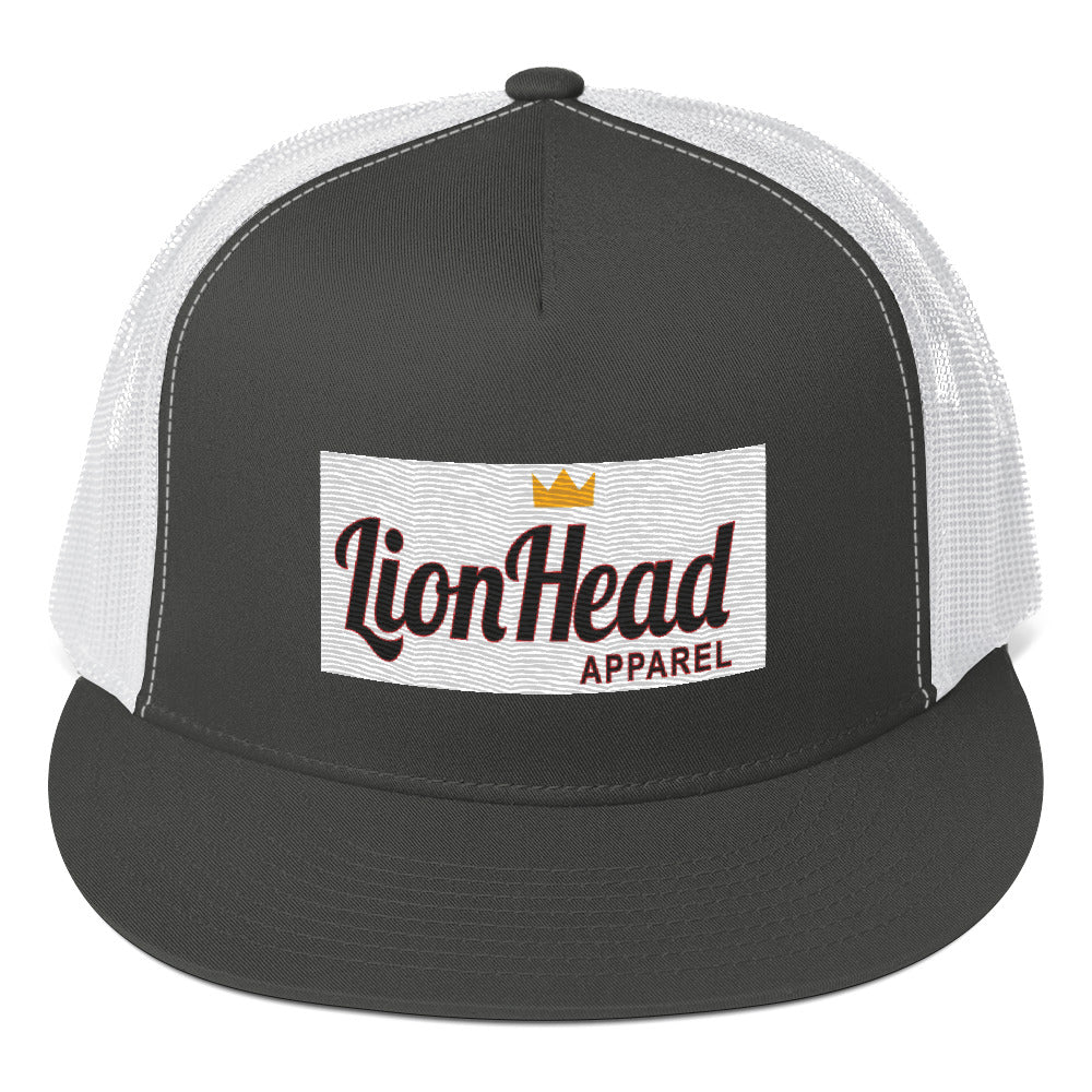 LionHead Apparel Elevated Crown Logo Trucker Cap