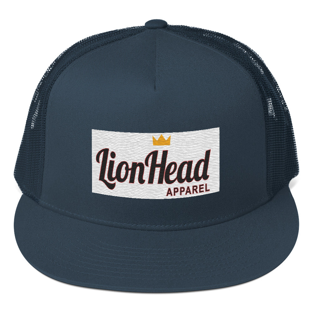 LionHead Apparel Elevated Crown Logo Trucker Cap