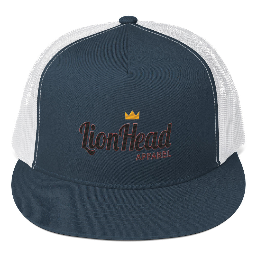 LionHead Apparel Elevated Crown Logo Trucker Cap