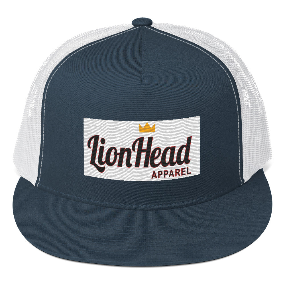 LionHead Apparel Elevated Crown Logo Trucker Cap