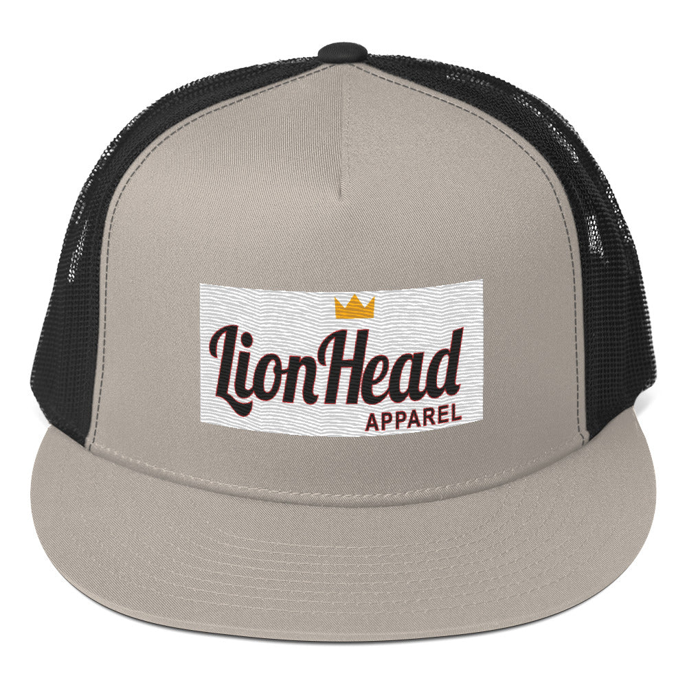 LionHead Apparel Elevated Crown Logo Trucker Cap