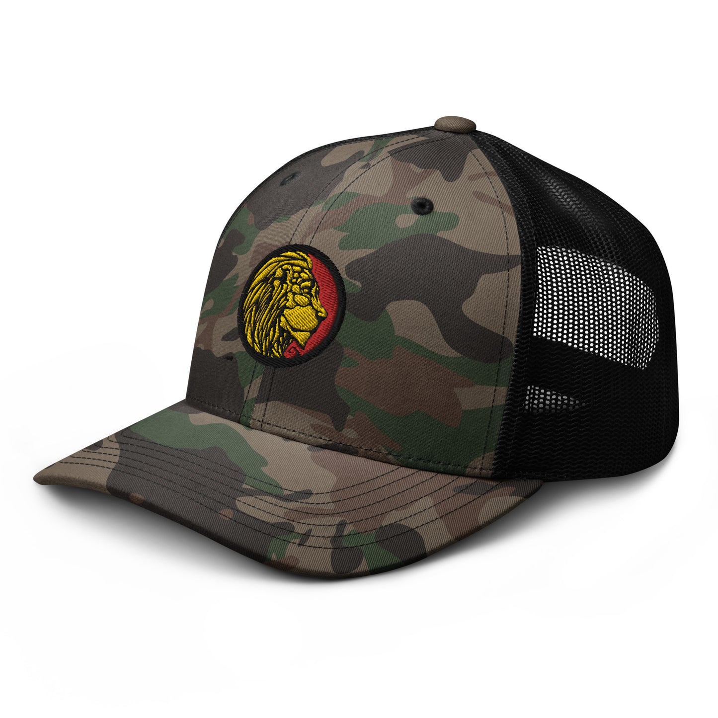 LionHead Apparel Crest Logo Camouflage trucker hat