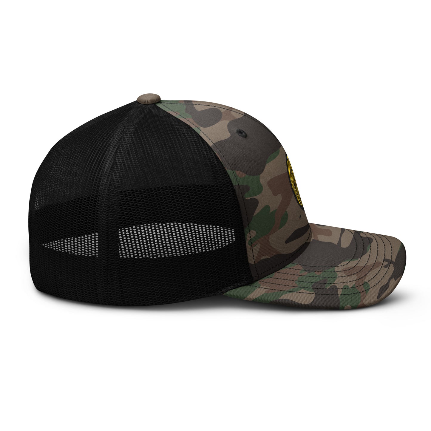 LionHead Apparel Crest Logo Camouflage trucker hat