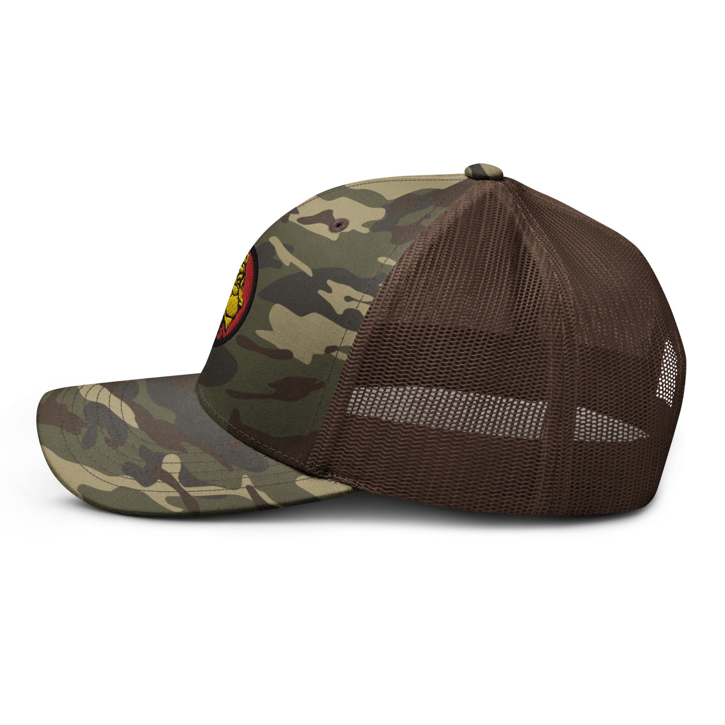 LionHead Apparel Crest Logo Camouflage trucker hat