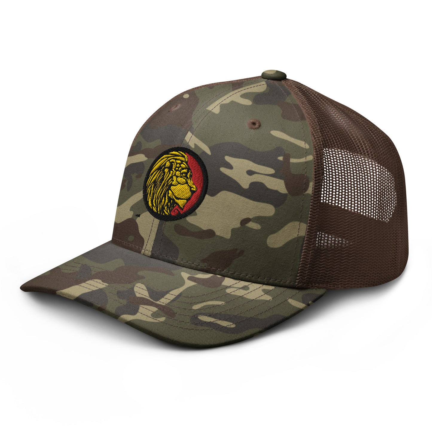 LionHead Apparel Crest Logo Camouflage trucker hat