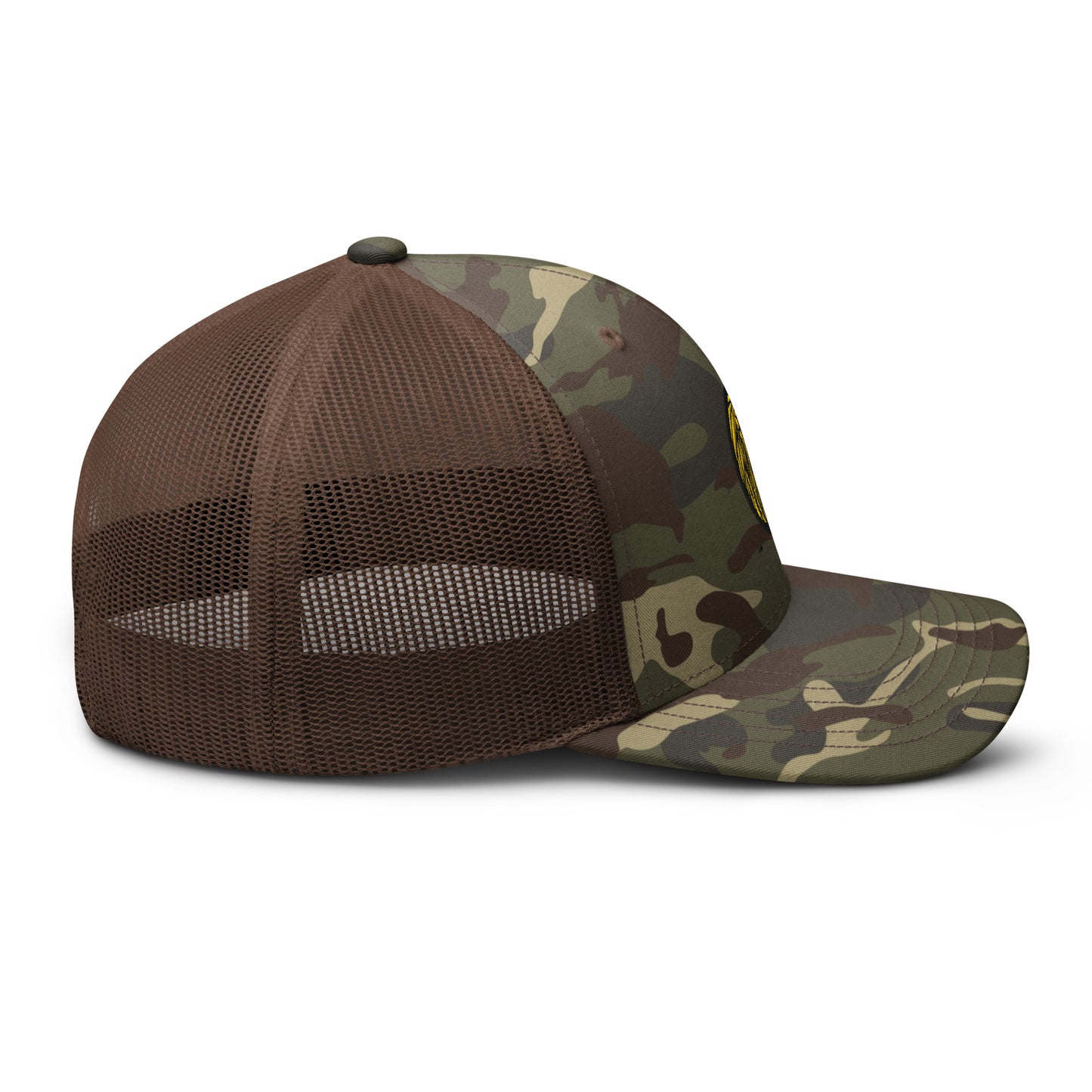 LionHead Apparel Crest Logo Camouflage trucker hat
