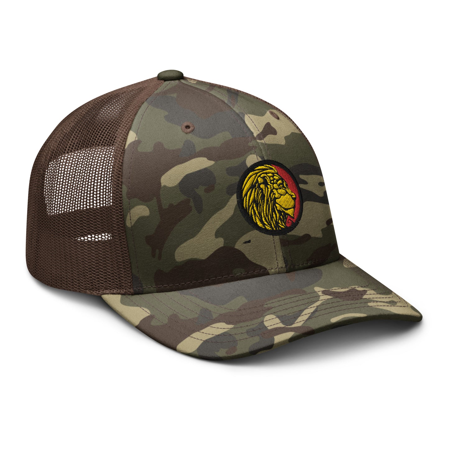 LionHead Apparel Crest Logo Camouflage trucker hat