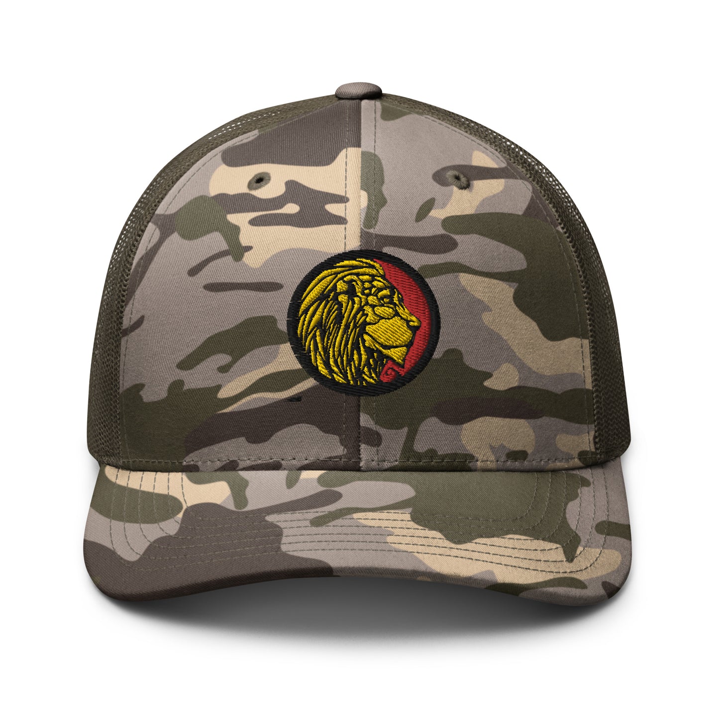 LionHead Apparel Crest Logo Camouflage trucker hat