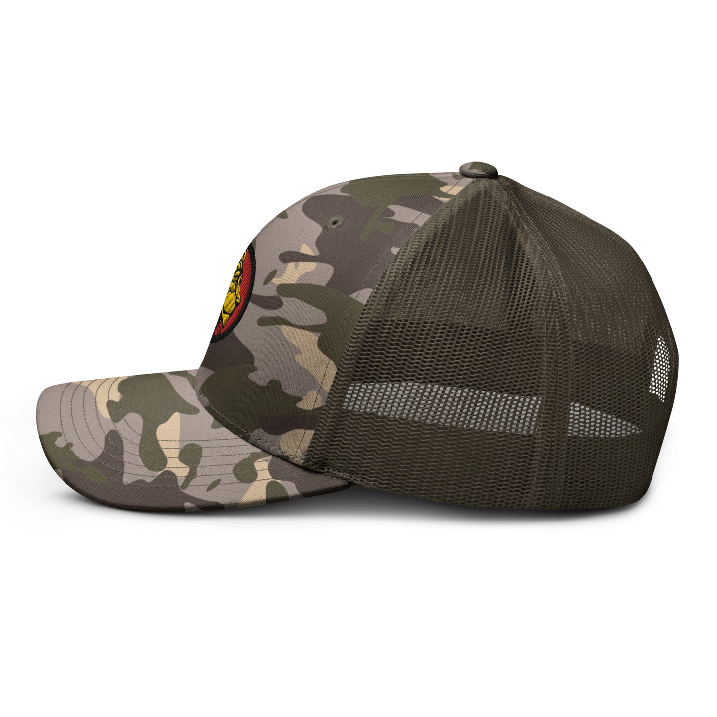 LionHead Apparel Crest Logo Camouflage trucker hat