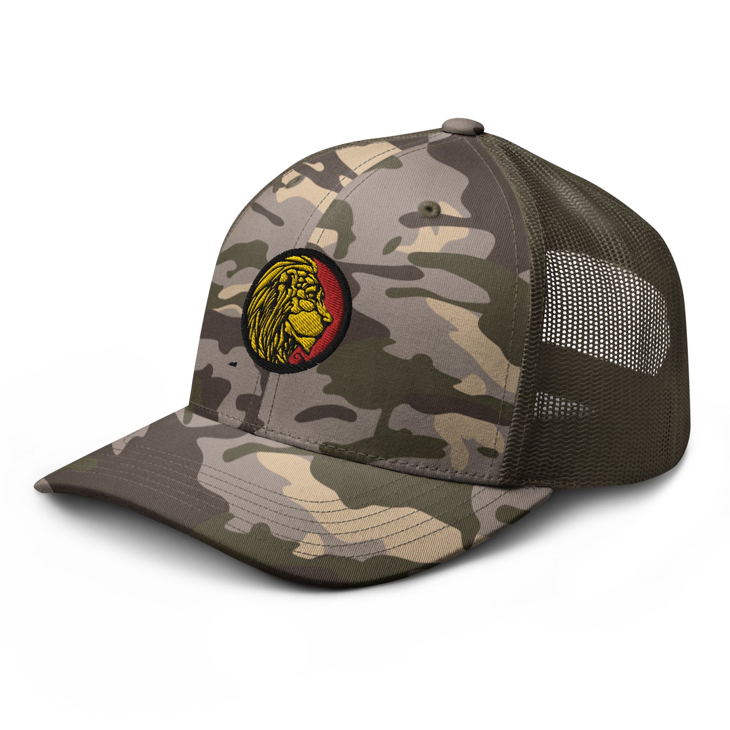 LionHead Apparel Crest Logo Camouflage trucker hat