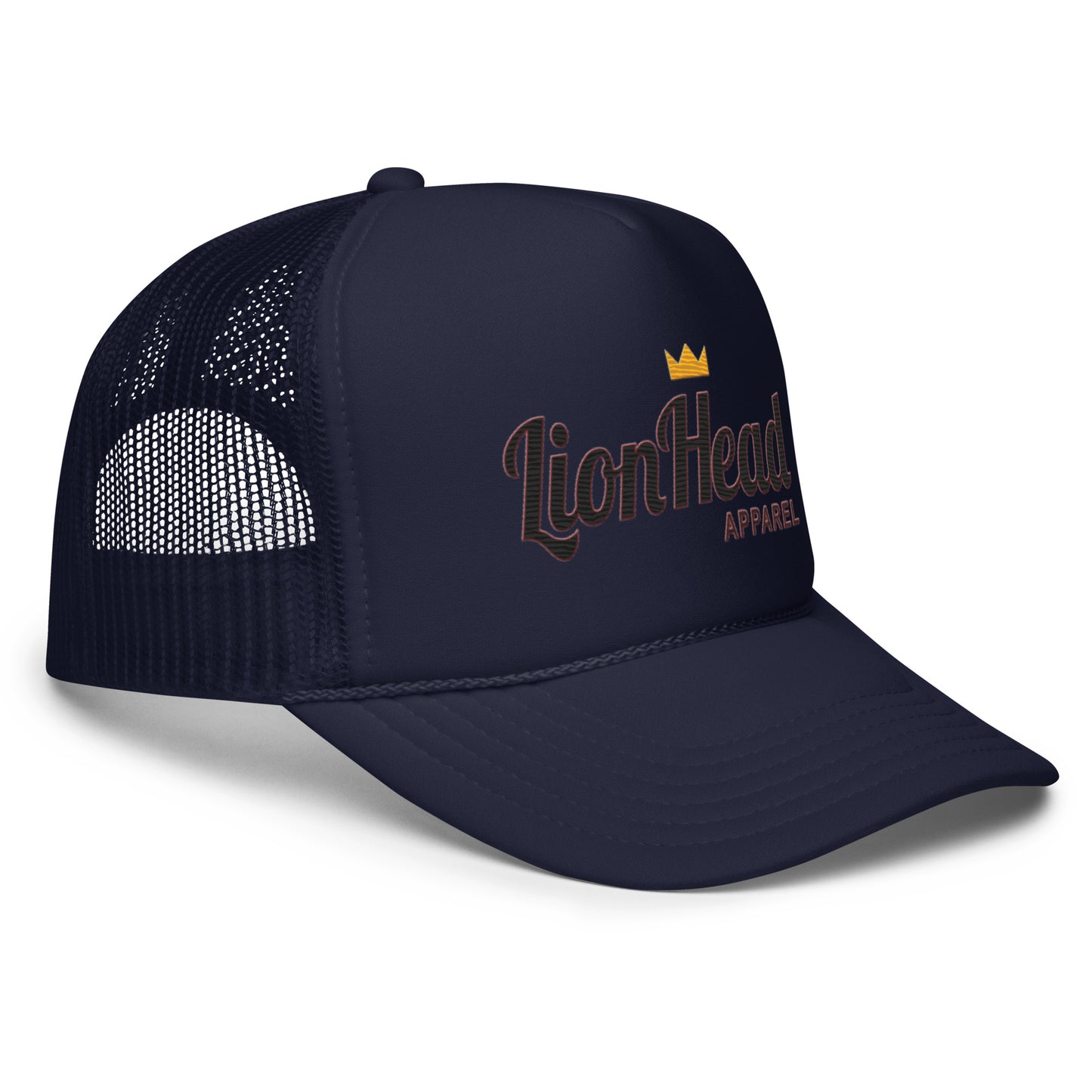 LionHead Apparel Elevated Crown Logo Trucker Cap