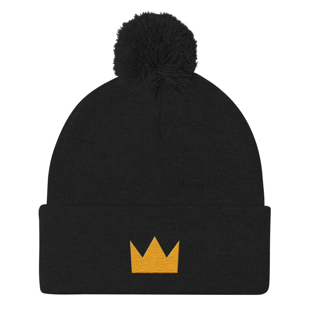 LionHead Apparel Crown Logo Pom-Pom Beanie