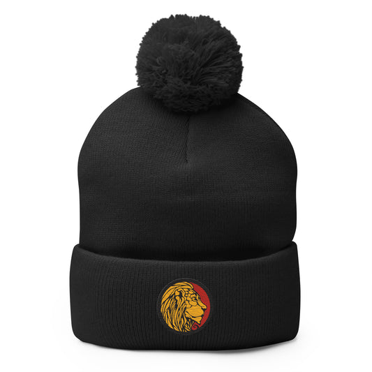 LionHead Apparel Crest Logo Pom-Pom Beanie