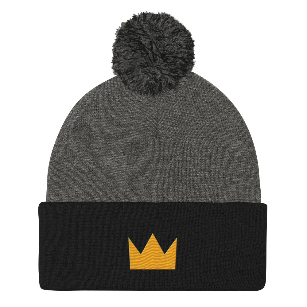 LionHead Apparel Crown Logo Pom-Pom Beanie