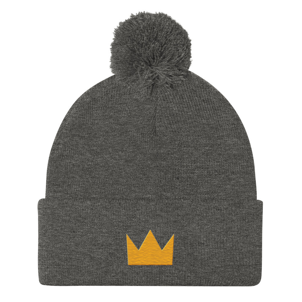 LionHead Apparel Crown Logo Pom-Pom Beanie