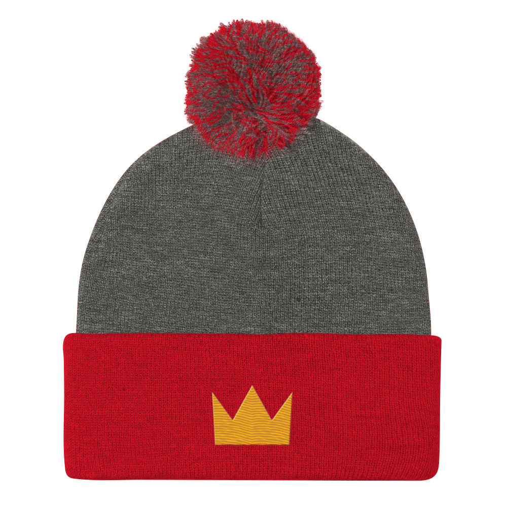 LionHead Apparel Crown Logo Pom-Pom Beanie