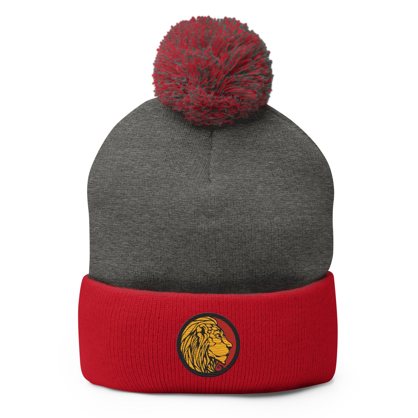 LionHead Apparel Crest Logo Pom-Pom Beanie
