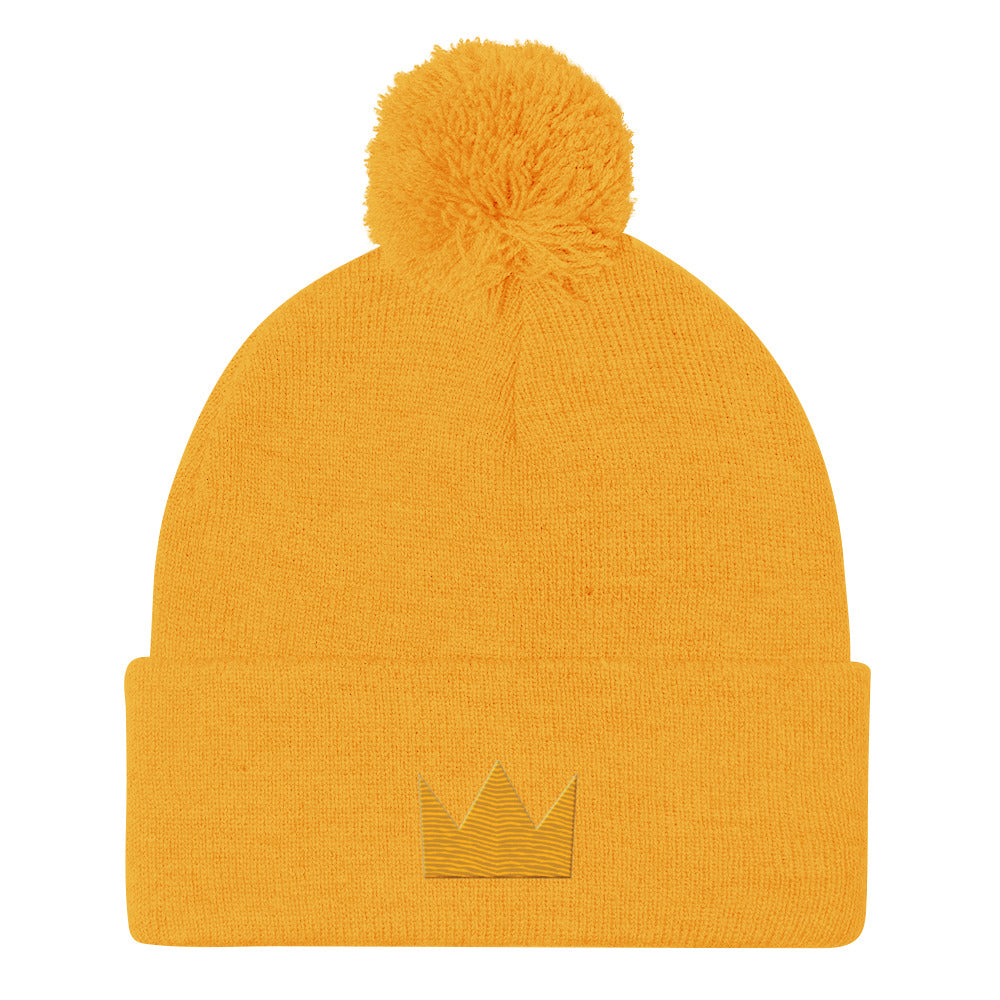 LionHead Apparel Crown Logo Pom-Pom Beanie