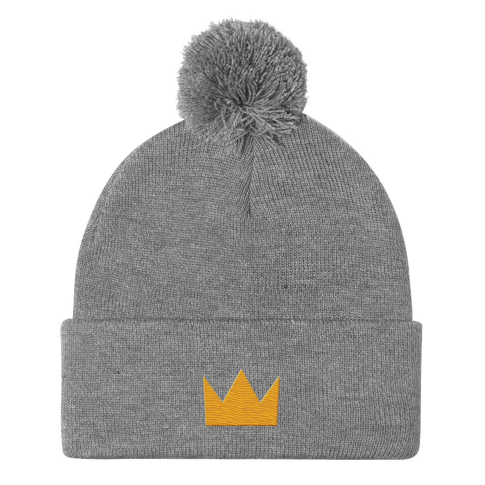LionHead Apparel Crown Logo Pom-Pom Beanie