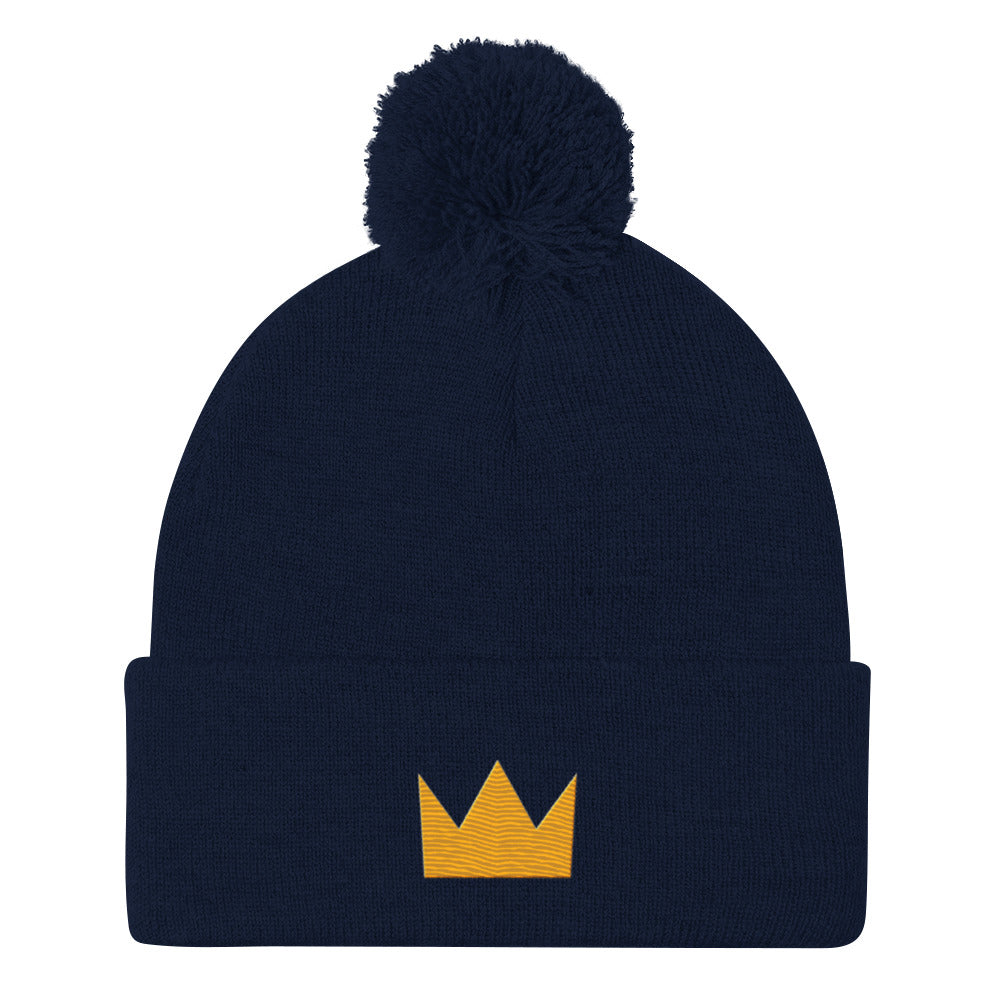 LionHead Apparel Crown Logo Pom-Pom Beanie