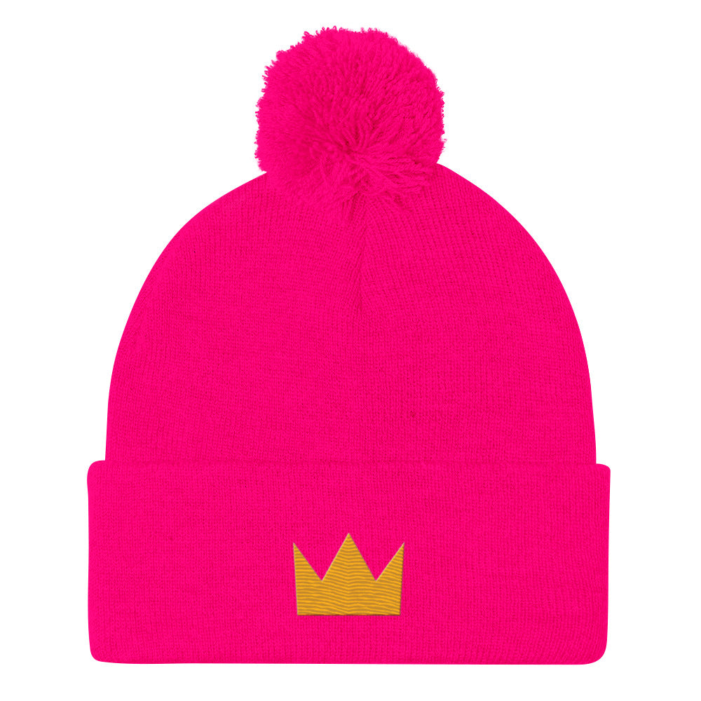 LionHead Apparel Crown Logo Pom-Pom Beanie