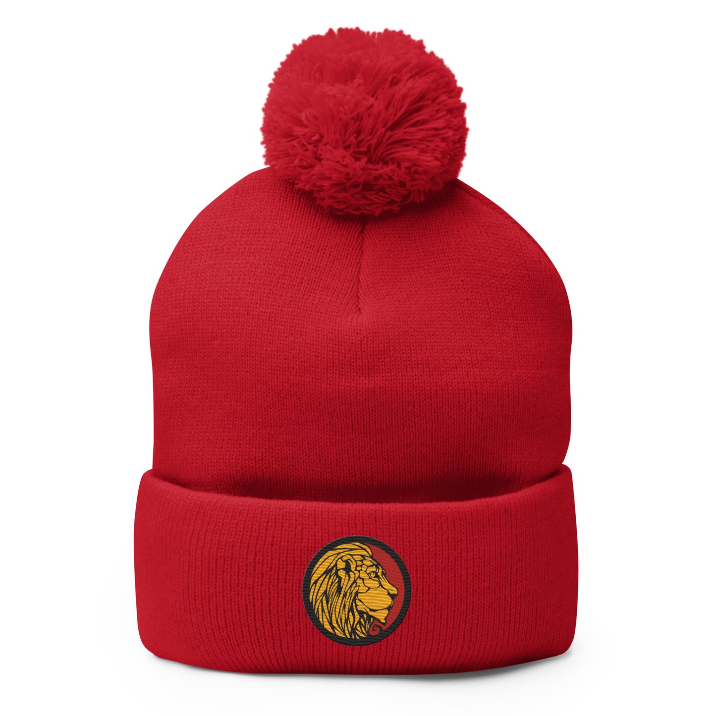 LionHead Apparel Crest Logo Pom-Pom Beanie