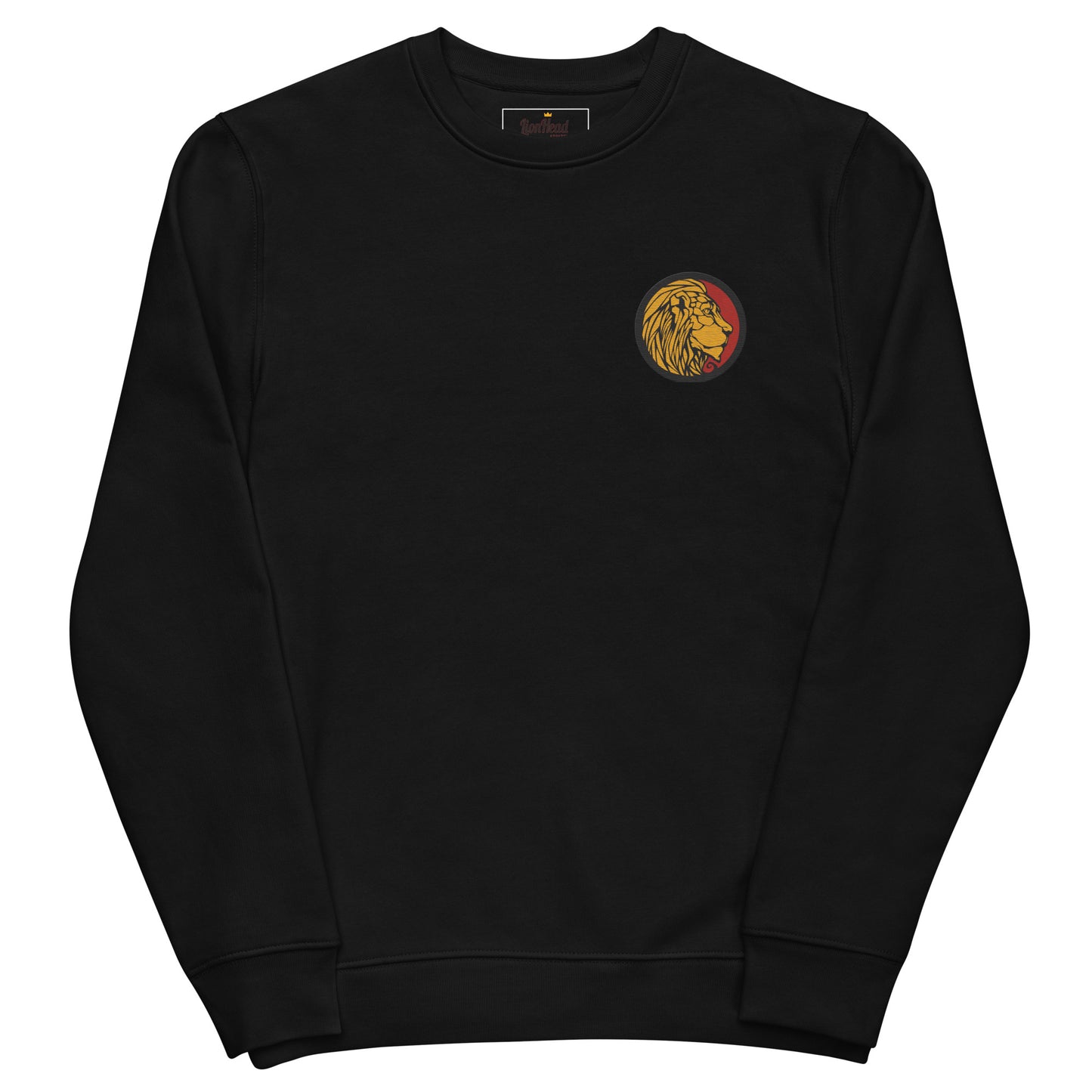 LionHead Apparel Embroidered Crest Logo Unisex eco sweatshirt.