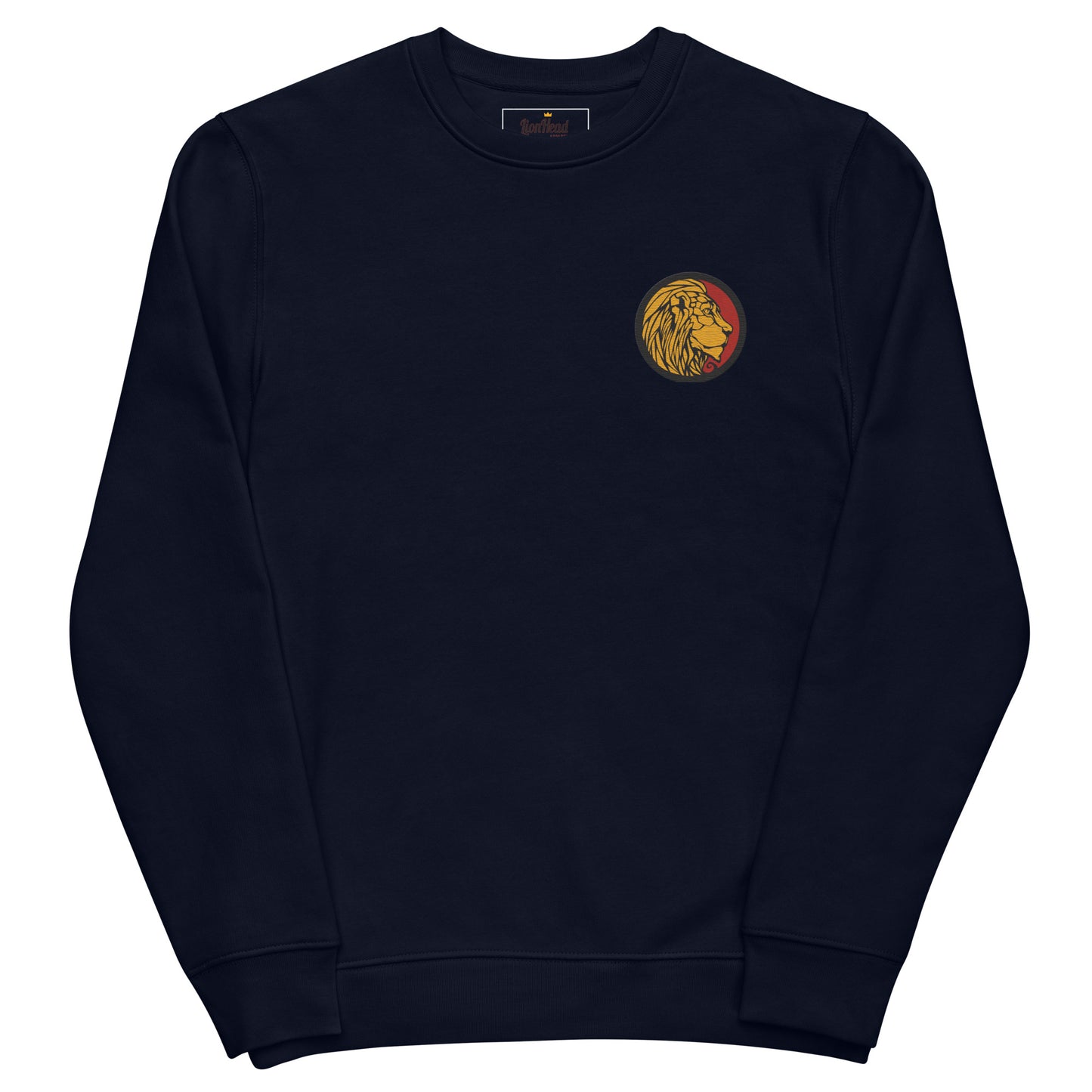 LionHead Apparel Embroidered Crest Logo Unisex eco sweatshirt.