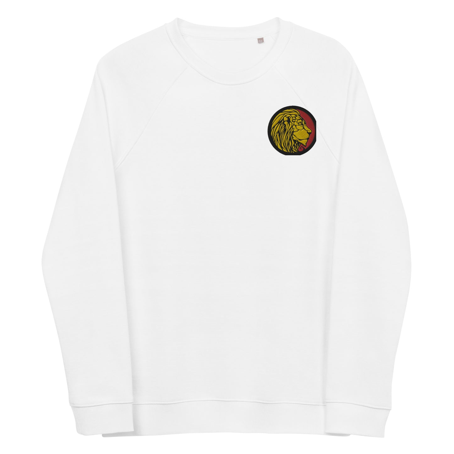 LionHead Apparel Embroidered Crest Logo Unisex organic raglan sweatshirt