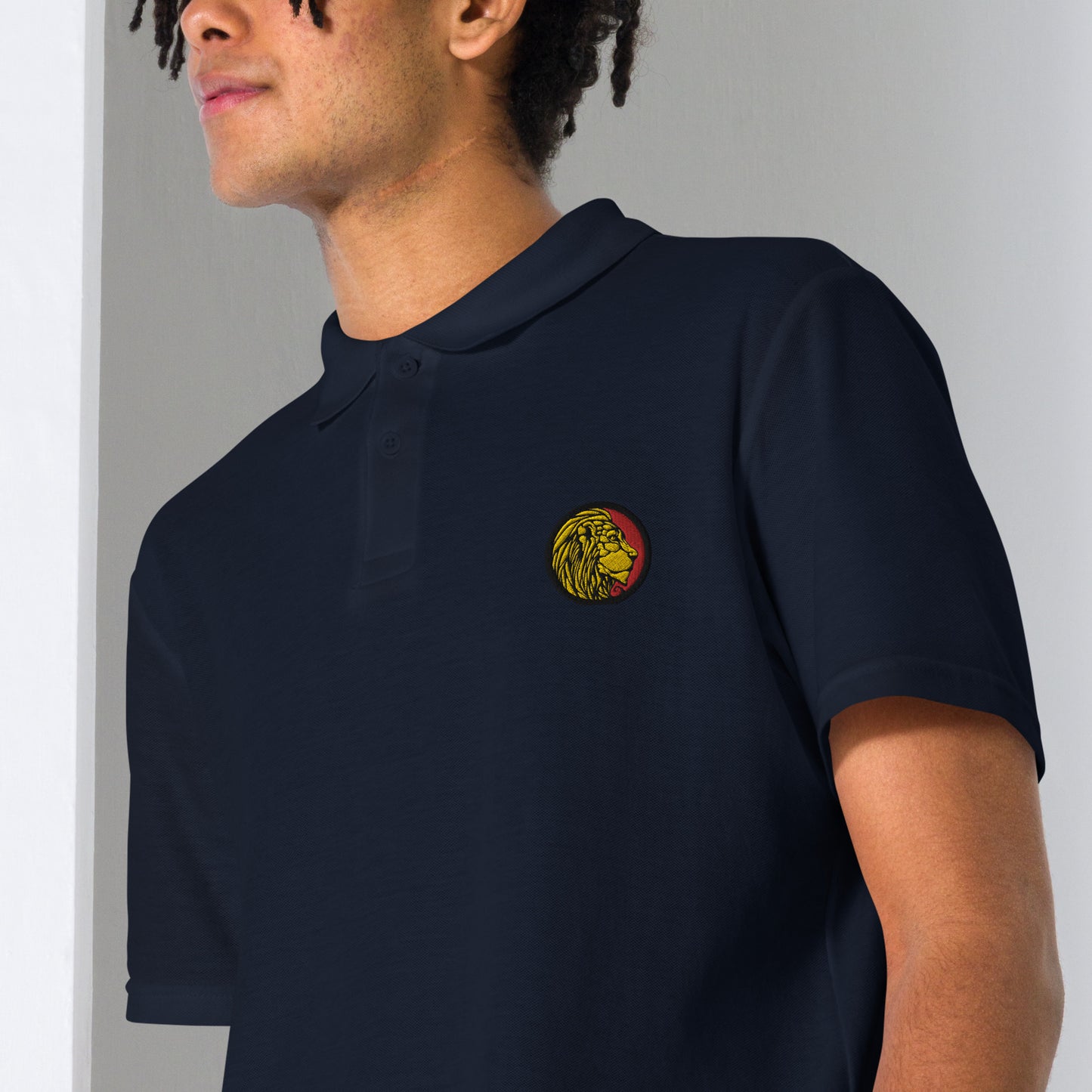 LionHead Apparel Crest Logo Unisex pique polo shirt