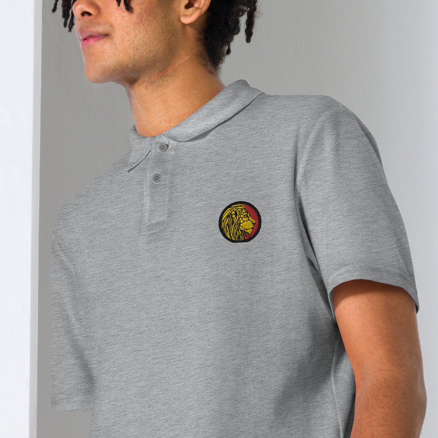 LionHead Apparel Crest Logo Unisex pique polo shirt