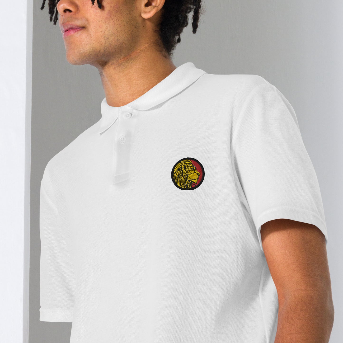 LionHead Apparel Crest Logo Unisex pique polo shirt